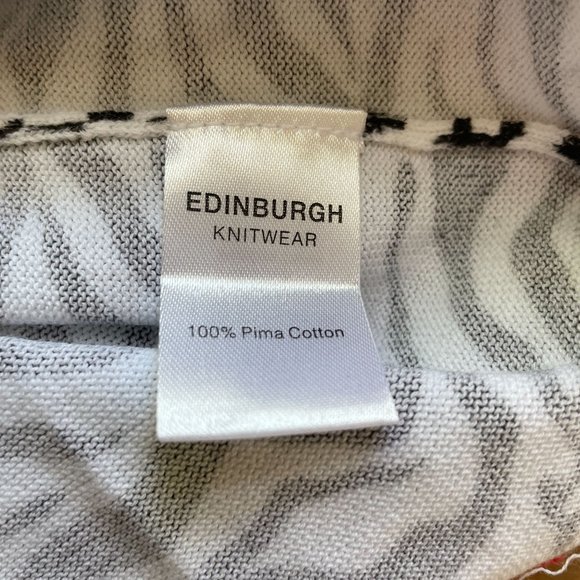 Edinburgh Knitwear Zebra Print Crewneck Cotton Sweater S NWT - Picture 9 of 11